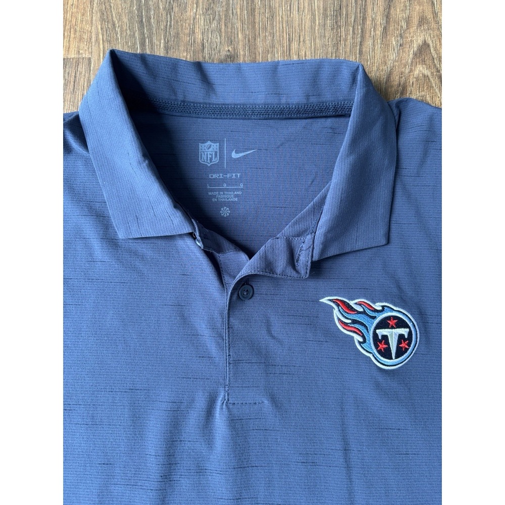 Nike Tennessee Titans NFL Dri-FIT Blue Short Sleeve Polo Shirt Large